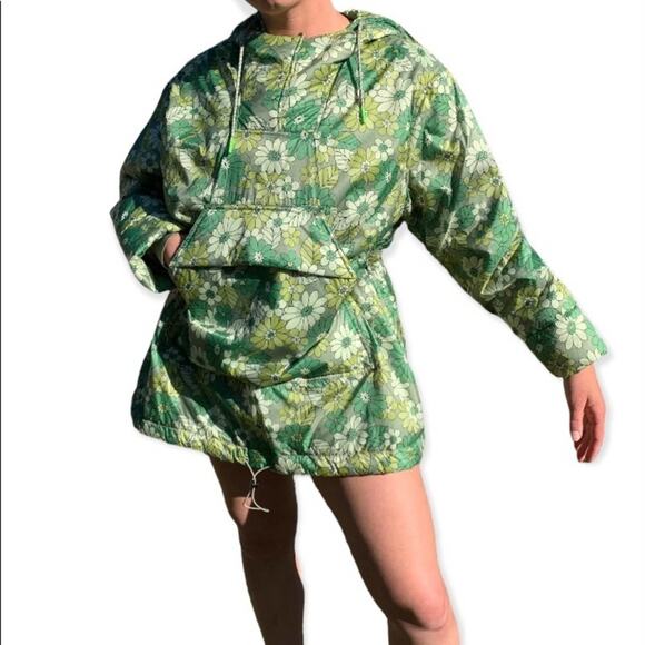 Zara Green Floral Puffer Hooded Jacket Size Medium/Large - Picture 12 of 12